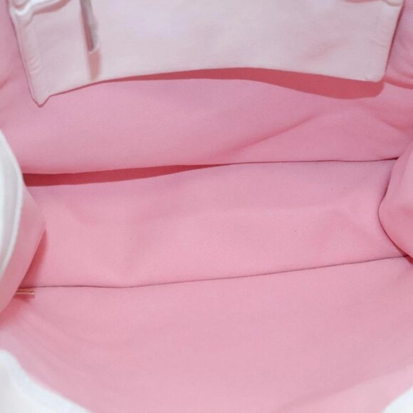 CHANEL COCO Mark Tote Bag Canvas White Silver CC - Picture 12 of 15